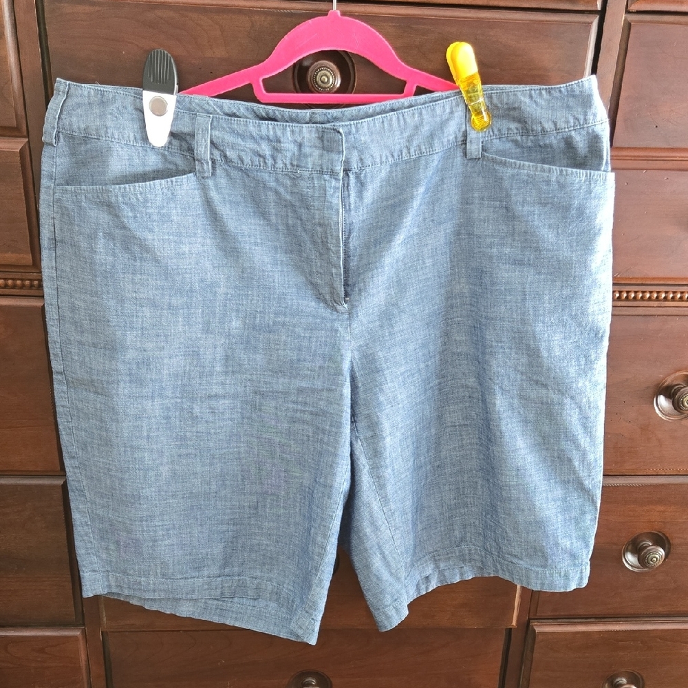 Lands End Women's Chambray Shorts Size 20W